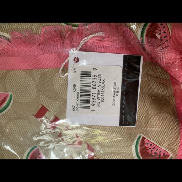 Coach watermelon scarf - brand new with tag and still in plastic wrapping. - Picture 2 of 3